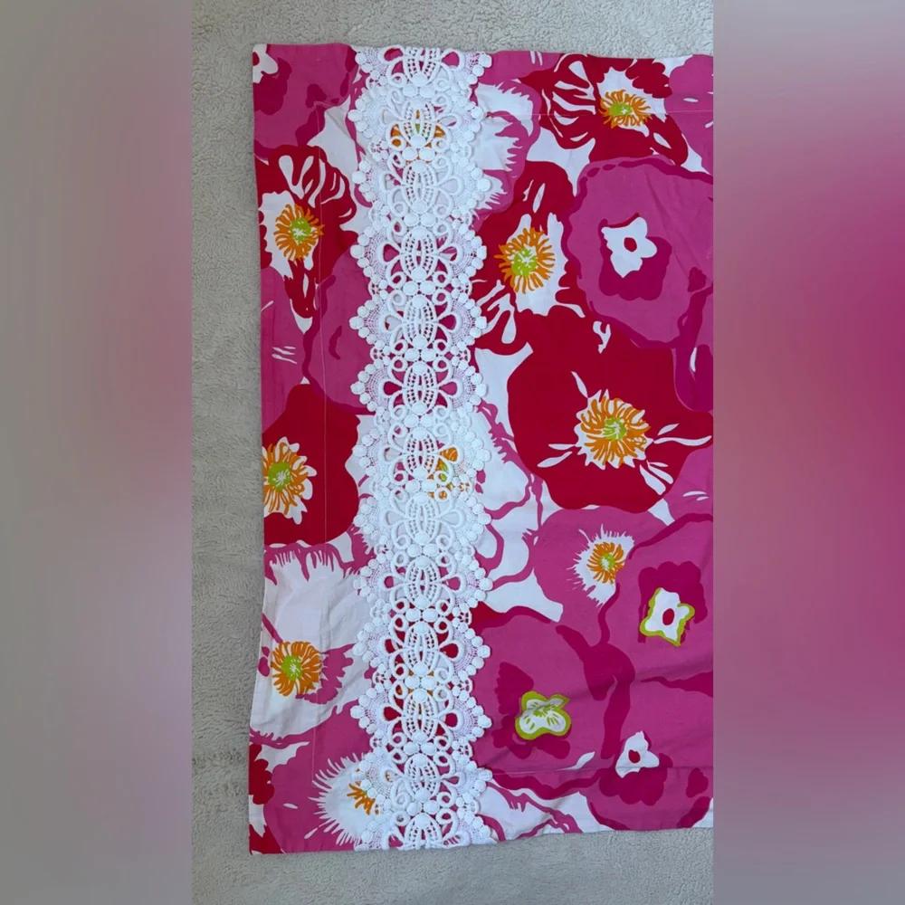 Lilly Pulitzer Garnet Hill Scarlet Begonias Tropical Floral Duvet Set Full/Queen - Picture 5 of 15